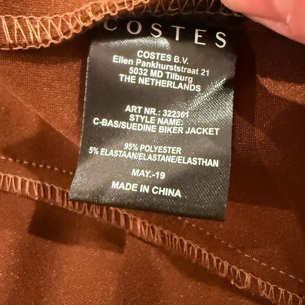 NWOT Costes Basic Suedine Biker Suede Jacket Size: Medium - Picture 12 of 13